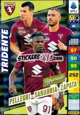 Sticker Tridente Duvan Zapata / Pietro Pellegri / Antonio Sanabria - Calciatori 2023-2024. Adrenalyn XL
 n. U08 - Panini