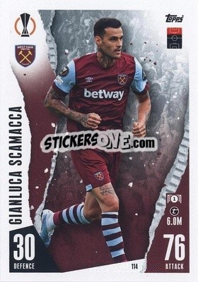 Sticker Gianluca Scamacca - UEFA Champions League & Europa League 2023-2024. Match Attax n. 114 - Topps