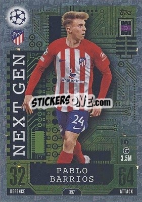 Sticker Pablo Barrios - UEFA Champions League & Europa League 2023-2024. Match Attax - Topps
