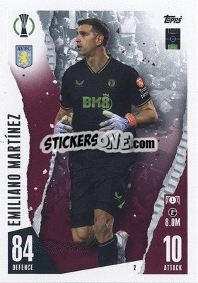 Sticker Emiliano Martinez - UEFA Champions League & Europa League 2023-2024. Match Attax n. 2 - Topps