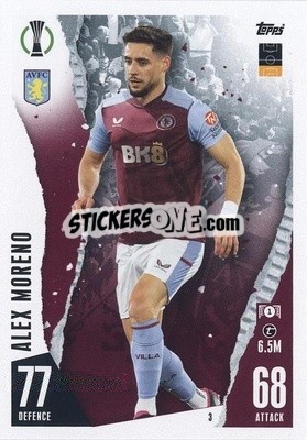 Sticker Alex Moreno - UEFA Champions League & Europa League 2023-2024. Match Attax n. 3 - Topps