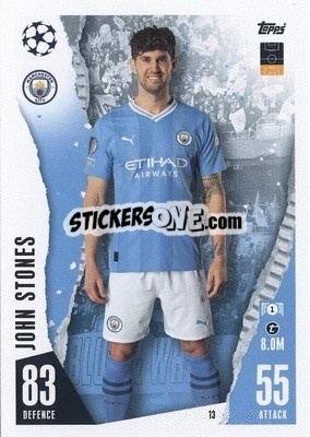 Sticker John Stones - UEFA Champions League & Europa League 2023-2024. Match Attax - Topps
