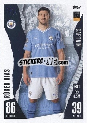 Sticker Rúben Dias - UEFA Champions League & Europa League 2023-2024. Match Attax n. 17 - Topps