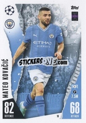 Sticker Mateo Kovačić - UEFA Champions League & Europa League 2023-2024. Match Attax n. 18 - Topps