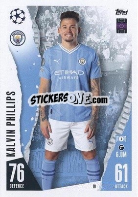 Sticker Kalvin Phillips - UEFA Champions League & Europa League 2023-2024. Match Attax n. 19 - Topps
