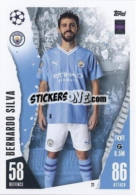 Sticker Bernardo Silva - UEFA Champions League & Europa League 2023-2024. Match Attax - Topps