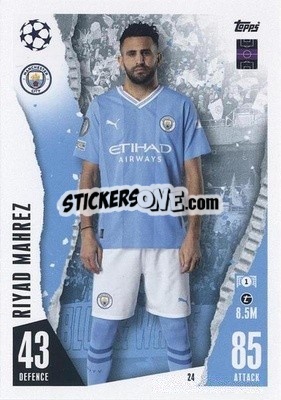 Sticker Riyad Mahrez - UEFA Champions League & Europa League 2023-2024. Match Attax n. 24 - Topps