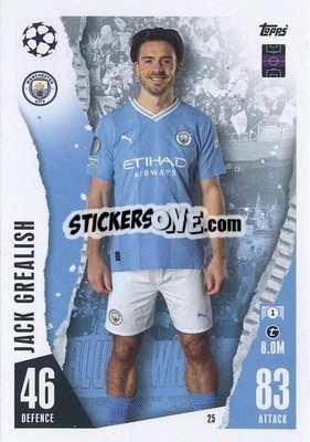 Sticker Jack Graelish - UEFA Champions League & Europa League 2023-2024. Match Attax - Topps