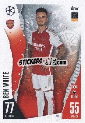Sticker Ben White - UEFA Champions League & Europa League 2023-2024. Match Attax n. 30 - Topps