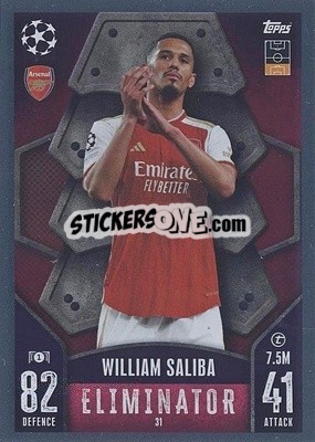 Sticker William Saliba - UEFA Champions League & Europa League 2023-2024. Match Attax - Topps