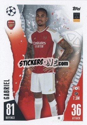 Sticker Gabriel - UEFA Champions League & Europa League 2023-2024. Match Attax n. 33 - Topps
