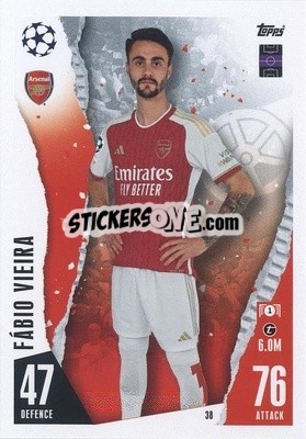 Sticker Fábio Vieira - UEFA Champions League & Europa League 2023-2024. Match Attax n. 38 - Topps