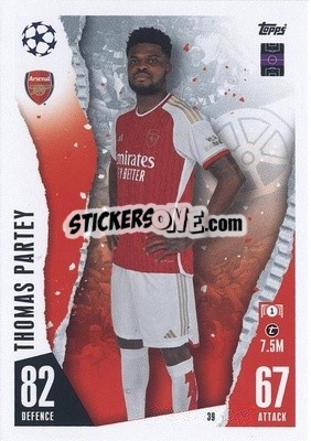 Sticker Thomas Partey - UEFA Champions League & Europa League 2023-2024. Match Attax n. 39 - Topps