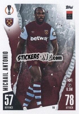 Sticker Michail Antonio - UEFA Champions League & Europa League 2023-2024. Match Attax n. 116 - Topps