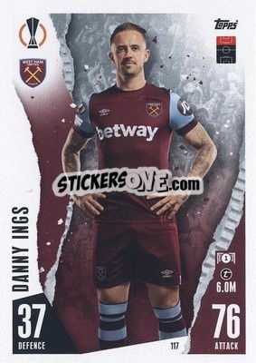 Sticker Danny Ings - UEFA Champions League & Europa League 2023-2024. Match Attax n. 117 - Topps