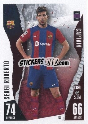 Sticker Sergi Roberto - UEFA Champions League & Europa League 2023-2024. Match Attax n. 125 - Topps