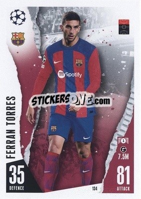 Sticker Ferran Torres - UEFA Champions League & Europa League 2023-2024. Match Attax n. 134 - Topps