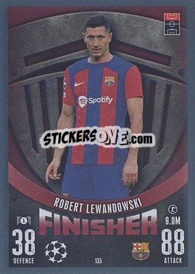 Sticker Robert Lewandowski - UEFA Champions League & Europa League 2023-2024. Match Attax n. 135 - Topps