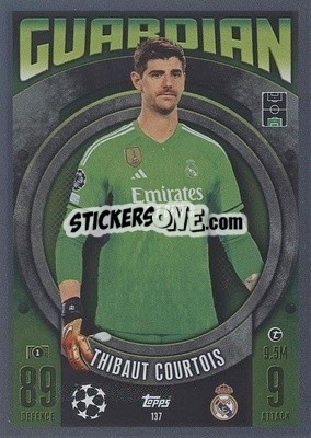 Sticker Thibaut Courtois - UEFA Champions League & Europa League 2023-2024. Match Attax n. 137 - Topps