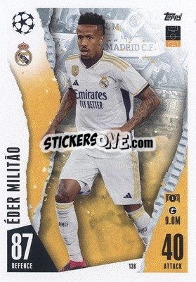 Sticker Éder Militão - UEFA Champions League & Europa League 2023-2024. Match Attax n. 138 - Topps