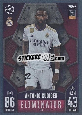 Sticker Antonio Rüdiger - UEFA Champions League & Europa League 2023-2024. Match Attax n. 140 - Topps