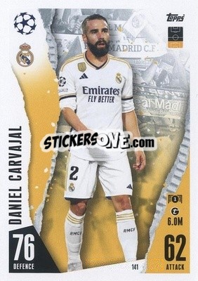 Sticker Daniel Carvajal - UEFA Champions League & Europa League 2023-2024. Match Attax n. 141 - Topps
