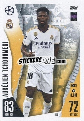 Sticker Aurélien Tchouaméni - UEFA Champions League & Europa League 2023-2024. Match Attax n. 144 - Topps