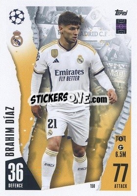 Sticker Brahim Díaz - UEFA Champions League & Europa League 2023-2024. Match Attax - Topps