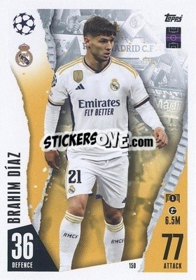 Sticker Brahim Díaz - UEFA Champions League & Europa League 2023-2024. Match Attax n. 150 - Topps