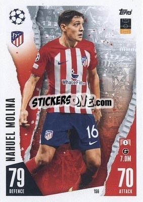 Sticker Manuel Molina - UEFA Champions League & Europa League 2023-2024. Match Attax n. 156 - Topps