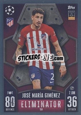 Sticker José María Giménez - UEFA Champions League & Europa League 2023-2024. Match Attax n. 159 - Topps