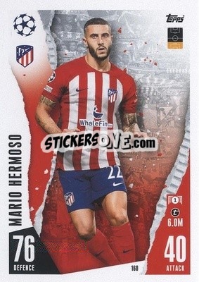 Sticker Mario Hermoso - UEFA Champions League & Europa League 2023-2024. Match Attax n. 160 - Topps
