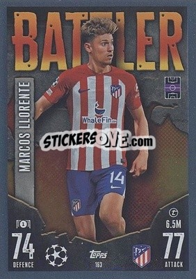 Sticker Marcos Llorente - UEFA Champions League & Europa League 2023-2024. Match Attax n. 163 - Topps
