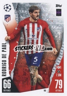 Sticker Rodrigo De Paul - UEFA Champions League & Europa League 2023-2024. Match Attax n. 165 - Topps