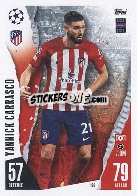 Sticker Yannick Carrasco - UEFA Champions League & Europa League 2023-2024. Match Attax n. 166 - Topps