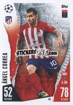 Sticker Ángel Correa - UEFA Champions League & Europa League 2023-2024. Match Attax n. 169 - Topps