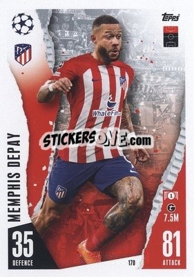 Sticker Memphis Depay - UEFA Champions League & Europa League 2023-2024. Match Attax n. 170 - Topps