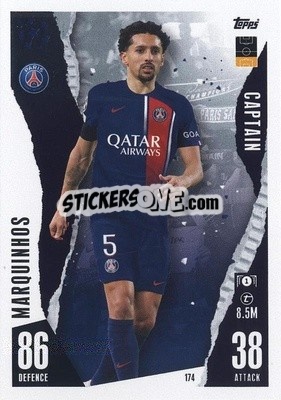 Sticker Marquinhos - UEFA Champions League & Europa League 2023-2024. Match Attax n. 174 - Topps