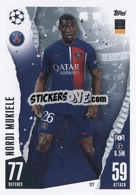 Sticker Nordi Mukiele - UEFA Champions League & Europa League 2023-2024. Match Attax n. 177 - Topps
