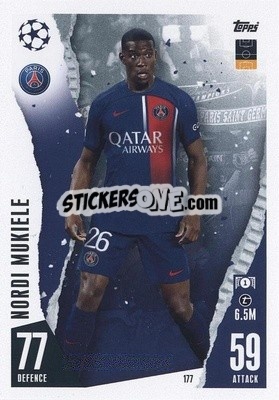 Sticker Nordi Mukiele - UEFA Champions League & Europa League 2023-2024. Match Attax - Topps