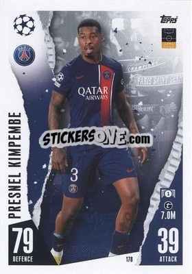 Sticker Presnel Kimpembe - UEFA Champions League & Europa League 2023-2024. Match Attax - Topps
