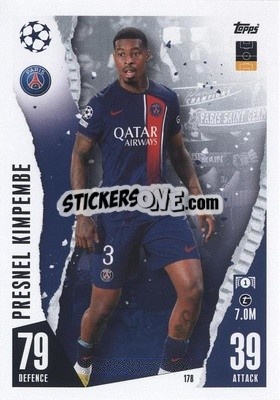 Cromo Presnel Kimpembe - UEFA Champions League & Europa League 2023-2024. Match Attax - Topps