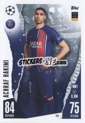 Sticker Achraf Hakimi - UEFA Champions League & Europa League 2023-2024. Match Attax n. 179 - Topps
