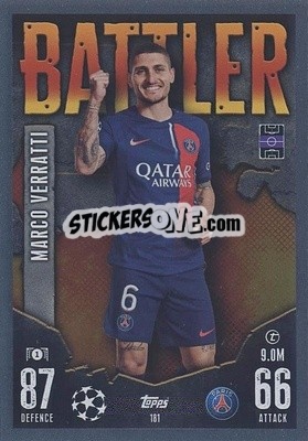 Sticker Marco Verratti - UEFA Champions League & Europa League 2023-2024. Match Attax n. 181 - Topps