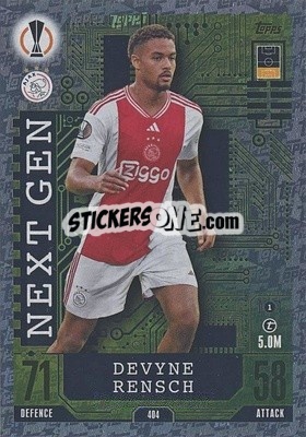Sticker Devyne Rensch - UEFA Champions League & Europa League 2023-2024. Match Attax n. 404 - Topps