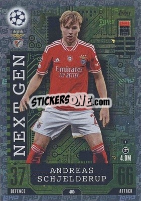 Sticker Andreas Schjelderup - UEFA Champions League & Europa League 2023-2024. Match Attax n. 405 - Topps