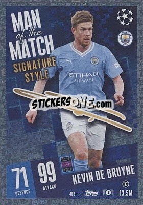 Sticker Kevin De Bruyne - UEFA Champions League & Europa League 2023-2024. Match Attax n. 406 - Topps