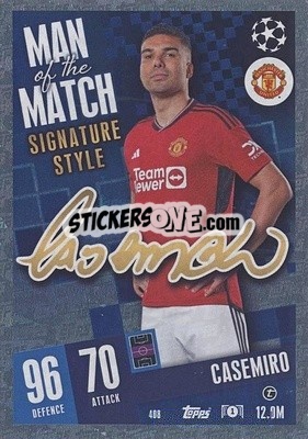Sticker Casemiro - UEFA Champions League & Europa League 2023-2024. Match Attax n. 408 - Topps