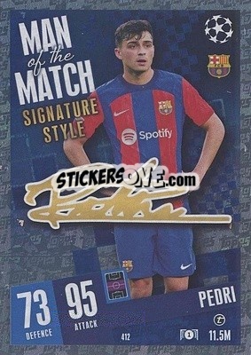 Sticker Pedri - UEFA Champions League & Europa League 2023-2024. Match Attax - Topps