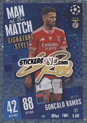Sticker Gonçalo Ramos - UEFA Champions League & Europa League 2023-2024. Match Attax n. 422 - Topps